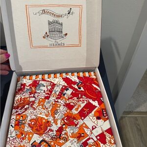 Hermes Orange and Red Scarf